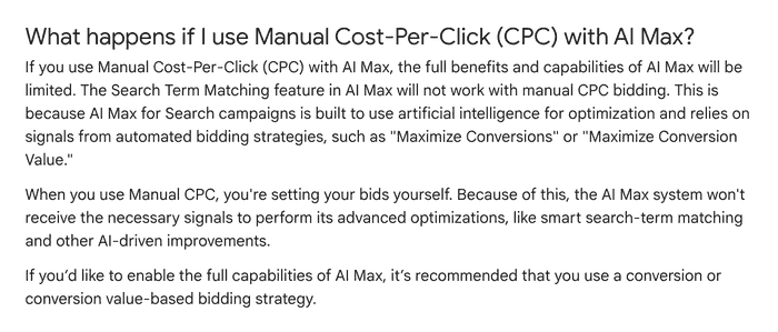Raspunsul oficial Google despre licitarea manuala si AI Max